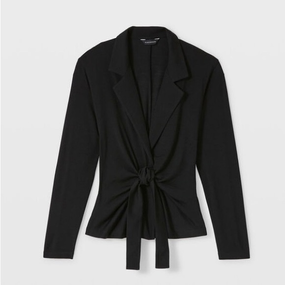 Club Monaco Tops - Club Monaco Black Refined Knit Wrap Top. Large.